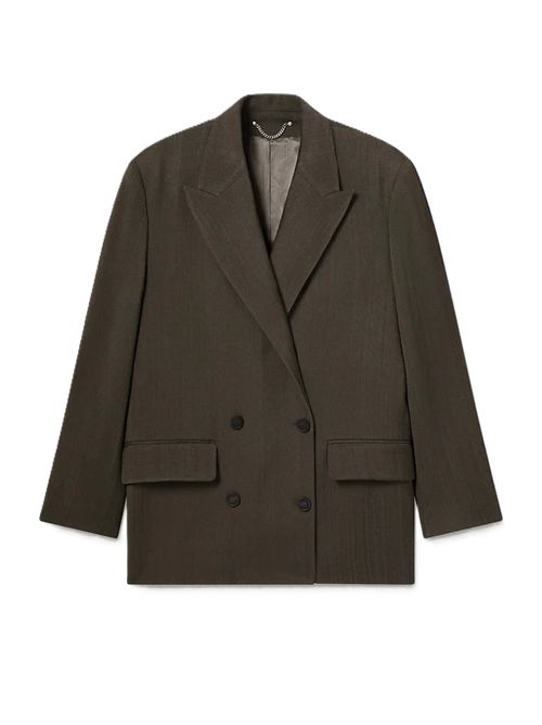 Completo Double-breasted blazer in a viscose blend for women Golden Goose | GWP02332.P002587.36101DEEP TUNDRA